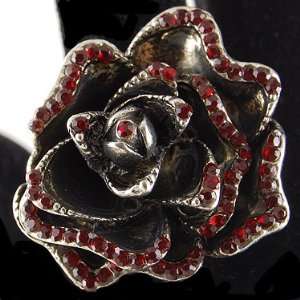  Beautiful Red Rose Crystal Rhinestone Encrusted Petal 