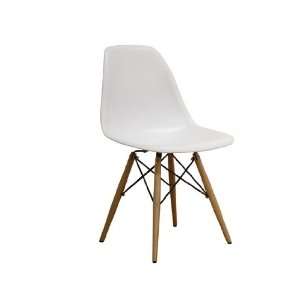  Wholesale Interiors ACCO White Plastic Side Chairs, Set of 