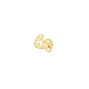 ZALES 10K Gold Hand Cut Script Initial Ring (2 Letters) other gold 