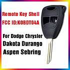 Uncut Remote Key Blank Shell For Dodge Chrysler Mitsubishi With 