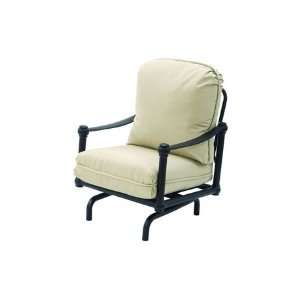   Cushion Cast Aluminum Arm Rocker Patio Lounge Chair Pebble Finish
