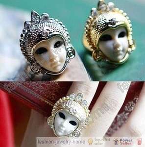 Fashion golden silver crystal mysterious people ring  