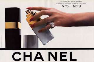 1984 Chanel perfume No 19 No. 5 Spray magazine ad  