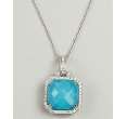dove s turquoise and diamond square pendant necklace
