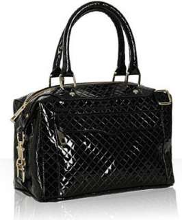 Rebecca Minkoff black quilted patent Morning After medium bag 