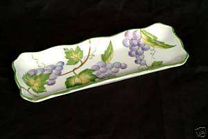 Hand Painted   Grape Bunch & Vine Serving Tray  