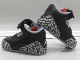 Nike Jordan 3 Black Cement Crib Soft Bottom Shoes Size 3  