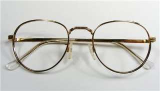 LARGE NEW OLD STOCK GOLD FILIGREE SEMI ROUND EYEGLASS FRAMES MADE IN 