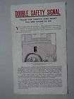 1920 Double Safety Signal Company Automobile Turn Signal Catalog 