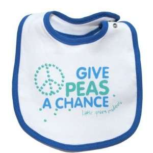  Give Peas a Chance Bib in White Baby