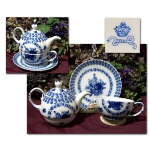 Beautiful Blue Floral Tea Set 