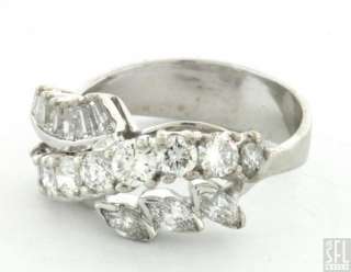 14K WHITE GOLD EXQUISITE 1.10CT DIAMOND COCKTAIL RING SIZE 4.75  