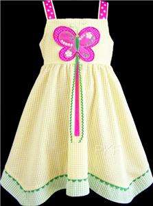NEW Girls YELLOW & PINK BUTTERFLY Dress 6 Clothes NWT  