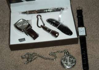   Watches Qbos Quartz Gift Set Flashlight Pen Pocket Watch New Jewelry