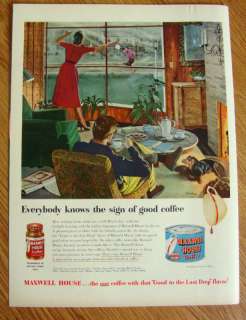 1951 Maxwell House Coffee Ad Chill March Day  