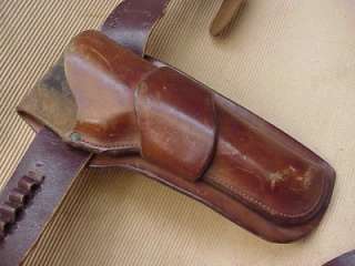 66 OLD COWBOY WESTERN HOLSTER LEATHER BULLET BELT TOOLED RED HEAD 