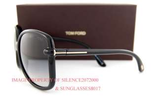   New Tom Ford Sunglasses TF 165 CALLAE 01B BLACK GRADIENT GRAY LENSES
