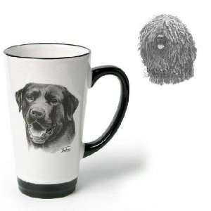   Porcelain Funnel Cup with Puli (6 inch, Black and white)