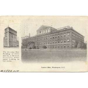  1913 Vintage Postcard Evening Star Building and Pension 