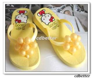 Kids Hello Kitty Yellow Grape Flip Flop Sandal Shoe 2.5  