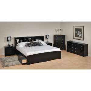  Black Sonoma King Platform Storage 6 Piece Bedroom Set 