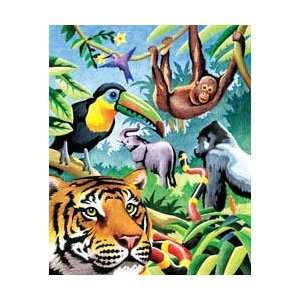  Royal Brush Pencil By Number Kit 8 3/4X11 3/4 Jungle Animals CPN 