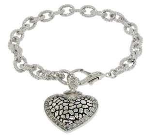 Sterling Silver 925 Heart Charms 0.66ct Genuine Diamonds Necklace 