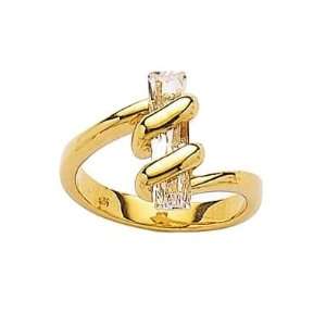   18K Gold Plated Clear Cubic Zirconia Modern Chic Style Ring Jewelry