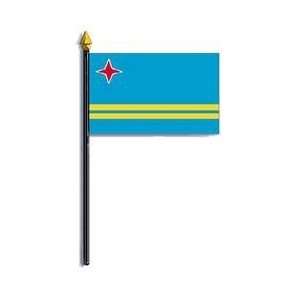Aruba Flag Rayon On Staff 4 in. x 6 in.