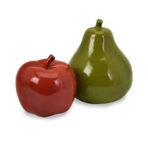  Set of 2 Somerset Ceramic Apple and Pear