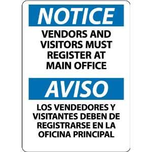 ESN377RB   Notice, Vendors and Visitors Must Register At Main Office 