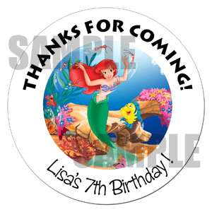 24 Little Mermaid Birthday Sticker Gift Favor Party Label  