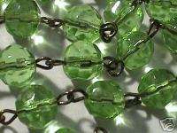 FEET GREEN CHANDELIER CRYSTAL LAMP PRISM BEAD CHAIN  