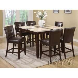    Justin 7 Pc White Counter Height Table Set by Acme