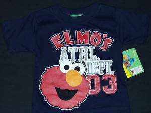 SESAME STREET ELMO Toddlers Navy T shirt NWT $18 CUTE  