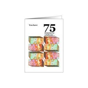  75th Birthday Greeting Card with Colorful Presents Card 