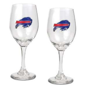  Buffalo Bills 2pc Wine Glass Set   Primary Logo Sports 