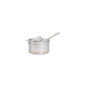  All Clad Copper Core 4 Qt. Sauce Pan With Loop And Lid 