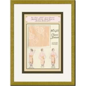    Gold Framed/Matted Print 17x23, Classic Batiste