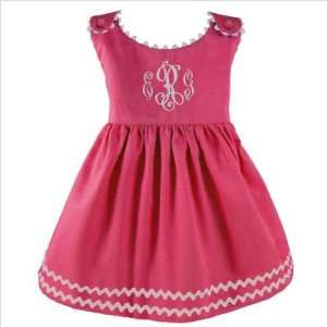   Linens 5009HW Garden Princess Pique Dress in Hot Pink with White Trim