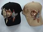 NWT Mens Native Pride Caps Hats Tan/Black 2 in Lot Wolf Heads