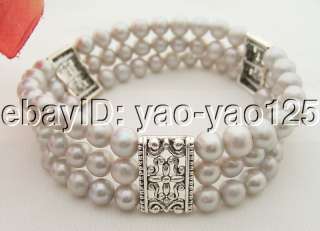 Wholesale 3 Pieces Grey&Brown&Purple Pearl Bracelet  