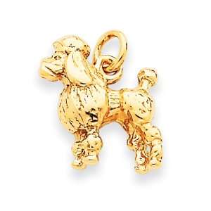  14k Solid 3 Dimensional Poodle Charm Jewelry