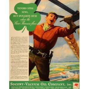  1935 Ad Socony Vacuum Oil River Shannon Electric Power 