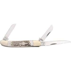   BULL KNIVES GB106DS Stockman Genuine Deer Stag Handle Knife GB106