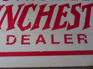 Vintage Winchester Dealer Sign  Gun Ammo Antique Rifle Bullets Shells 