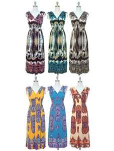 NWT Women Maxi Sleeveless Surplice Summer/Beach Dress w/Smocked Waist 