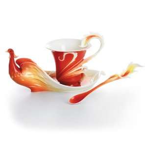  Phoenician Flight Cup Saucer and Spoon Set Kitchen 