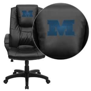 Flash Furniture Millikin University Big Blue Embroidered Black Leather 