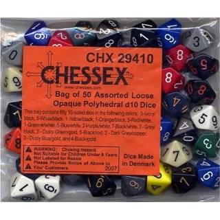 Bag of 50 Opaque D10 Chessex 29410